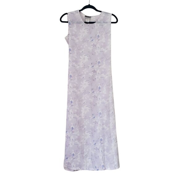 Vintage Pastel Light Purple Floral‎ Maxi Slip Dress Cottagecore Church Feminine - Picture 1 of 6